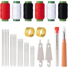 37종 프리미엄 바느질 세트 의류재사용바늘세트 큰 바늘 구멍 재봉 도구 세트, 1세트