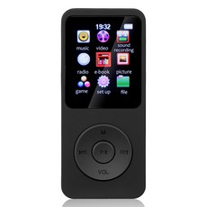 블루투스 호환 MP3 플레이어 4.0 Mp4 Mp3 스포츠 음악 플레이어 휴대용 하이파이 사운드 음악 플레이어(라디오 전자책 포함), 5.Black NO Card, Black