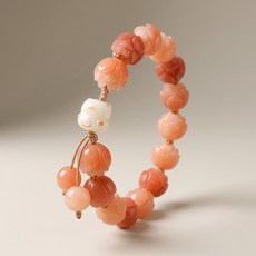 안나레브 Annalve 행운 평안 핑크 연꽃 염주 팔찌 KR-AN-SL-33