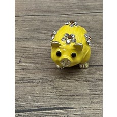可愛黃色小豬鑽飾擺件, 黃色金豬, 1個