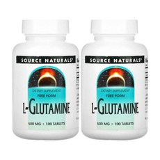 소스내추럴스 엘 글루타민 L Glutamine 500mg 100정 2개 GABA