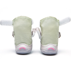 FOKWOW 寵物透氣防髒網眼鞋 適用於春夏小型犬, 淺綠色, 45碼：2只裝+鞋墊（推薦成年10-13斤）4只需拍數量2