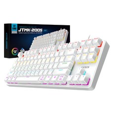 JOYTRON 專業無數字鍵盤有線機械鍵盤, 白色, JTMK-200S, 青軸