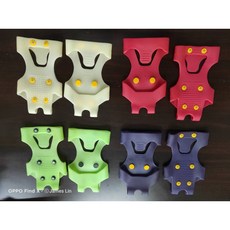 GS MALL 台灣製造 六釘防滑鞋套 - 登山雪地止滑, 紅色, 紅色