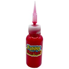 퍼니 패브릭 마카펜 검정 티셔츠용 패브릭 전용 DIY 마커, 1개, Red 50ml