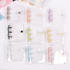 3공 다이어리 바인더 미니 3공다이어리 비닐 삼공 포카 다꾸페 카드 투명, 1개, 3공 바인더-연핑크