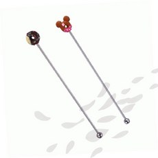 홈카페 칵테일 머들러 스푼 도넛 장식 음료 제조 바텐더 도구 긴막대 믹싱, 1개, 7도넛머들러-진핑크