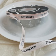 KS手作包裝 復古高級字母緞帶just for you 不出錯包裝緞帶1cm 蛋糕包裝 花束緞帶 字母緞帶 羅紋緞帶, 櫻花粉, 1個
