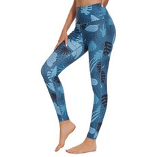 Ubestyle UPF 50+ 하이 웨이스트 여성용 수영 팬츠 수영 레깅스 수영 타이즈 래쉬가드 팬츠 자외선 차단 네이비오렌지 스티칭 M 154720