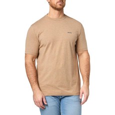 BOSS 보스 남성용 콘트라스트 로고 면 스트레치 티셔츠 크리스프 네이비 3XL 168160, L, Turtledove