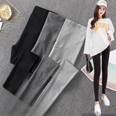 嘉義出貨 春秋款孕婦內搭褲中厚薄款純棉顯瘦百搭彈力高腰託腹孕婦窄管長褲 托腹孕婦褲 孕婦長褲 孕婦裝 懷孕期褲子