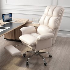 Cozy Nest 발받침 각도 조절 침대형 게이밍의자 리클라이너 컴퓨터 사무실의자, 화이트