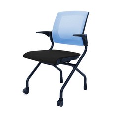 핀란디아 스카이 GT60 블랙 학생사무용 집중력 책상의자, 사륜형_스카이블루/블랙