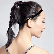 미즈코스 운동 헤어밴드 스포츠 얇은 머리띠 땀흡수 앞머리 고정 요가 필라테스 남녀공용, 2개, 검정