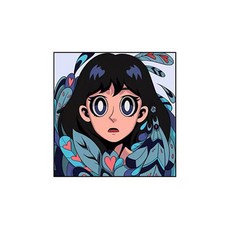 動漫裝飾畫 卡通插畫掛畫 二次元壁畫 漫畫人像情侶臥室掛牆, H款,30*30 9mm布紋膜