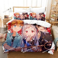 애니메이션 화장실에 묶인 하나코군 침구 프린트 이불 커버 시트 베개 풀 퀸 킹 사이즈, 7. 7