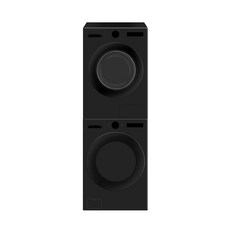 LG 트롬 오브제컬렉션 세탁기 + 건조기 + 스태킹키트 KX24KN-20KN 세탁24kg 건조20kg 방문설치, 스페이스 블랙 + 스페이스 블랙