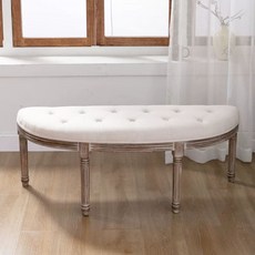 베드벤치 북유럽 침대 침실 스툴 쇼파 엔틱 의자 아이보리 긴 카페 대기, R. 25x42x47cm 베 대형 반원형