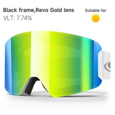 스키 스노우 보드 고글 방품 바이크 안경 Findway 남녀공용 원통형 김서림 방지 성인용 UV 보호 스노보드 [호환], White framed Gold