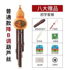 聖音閣 楠竹葫蘆絲 C調 降B調 專業演奏型 樂器初學 小學生兒童 男女自學, 初學套餐【普通款降B調】, 1個