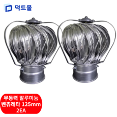 무동력 벤츄레타 흡출기 회전식 바람개비 정화조 화장실 배기 가스배출기 벤츄레이터, 2개