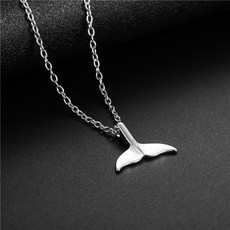 사랑과 행운 상징 세련된 데일리 커플 고래꼬리 펜던트 목걸이