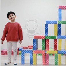 종이벽돌블록(대) 오색 20PCS 빅블록, 혼합색상, 1개