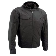 밀워키 Leather Men's Motorcycle Textile Nylon Jacket with CE Armor and Removable Hoodie XX Large 3033, 5X-Large, Mpm17017-black