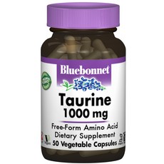 Bluebonnet 牛磺酸 1000mg植物膠囊 無麩質 無糖, 50顆, 1罐