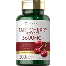 칼라일 타트 체리 추출물 Tart Cherry 3600MG 200캡슐 유로드, 200정, 1개