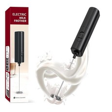 Lamkrtlp 우유 거품기 완드 미니 우유 거품기 휴대용 라떼 카푸치노 말차 핫초콜릿용 커피 거품기 - 블랙, Lamkrtlp 우유 거품기 완드, 미니 우유 거품기
