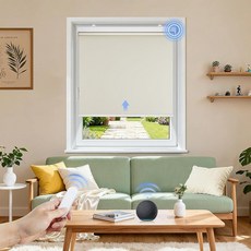 Grandekor 리모컨이 있는 전동 롤러 쉐이드 전동 블라인드 100% 암막 전기 쉐이드 무선 창문 블라인드 쉐이드 침실 거실 사무실용 화이트 너비 76.2 x 높이 1