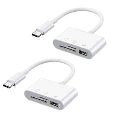 3in 1 타입-C 어댑터 TF SD 메모리 카드 리더 OTG USB C 커넥터 (삼성 샤오미 맥북, 02 2pcs