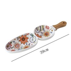 蝶戀花-二連手柄碗 陶瓷餐具 北歐田園風, 1個