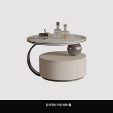 대리석 소파 모던 테이블 타원형 거실용탁 공간꾸미기 제품 좌식형 티테이블, 1. 80cm 원형 크리에이티브 커피테이블