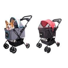 IBIYAYA 依比呀呀 寵物推車 國民款 20KG承重 石墨灰/胭脂紅, 胭脂紅 (限宅配)