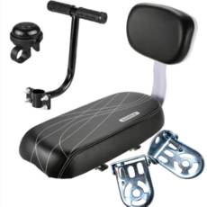 글로리존 자전거 뒷좌석 등받이 안장 발판 손잡이 벨 풀세트, 1개, 블랙