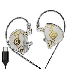 FEDAI ND Venus 인이어 모니터 헤드폰 10mm 더블 마그네틱 다이내믹 드라이버 IEM 이어폰 HiFi 유선 게이밍 이어버드 2핀 탈착, TypeC No Mic, White