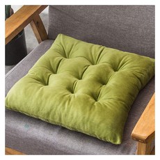 의자 방석 메모리폼 방석 두꺼운 방석 4 개의 두꺼운 패딩 쿠션 세트 넥타이와 의자 좌석 패드 세트 사각형 격자 라인 의자 패드 식당 의자 정원 주방 사무실 학교 40x40cm에, Green