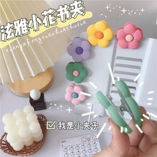 文具好物 可愛泫雅風花朵夾子學生收納試卷資料整理塑料夾零食票據文件夾, 粉色（4.5厘米）單面,2個裝（不划算）, 1個