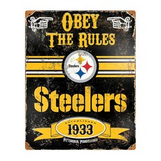 Party Animal NFL Football 엠보싱 메탈 빈티지 벽 데코 침실 사무실 또는 팬 동굴을 위한 튼튼한 금속 벽 아트 36.8 x 29.2cm(14.5 x 1, Pittsburgh Steelers, Pittsburgh Steelers
