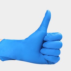 NBR手套 PVC手套 橡膠手套 復合丁腈手套 一次性手套 無粉手套 耐油手套 美髮 按摩 料理 耐油 防水 防疫, 1個, M號(一盒100入), 藍色, M