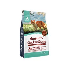 毛孩時代 貓飼料 85%鮮雞肉無穀全貓糧 80%鮮魚肉無穀全貓糧1.5kg, 1個, 85%鮮雞肉無穀全貓糧 1.5kg, 1.5kg, 雞肉