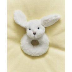 자라홈 브랜드관 아기용 토끼 딸랑이 봉제 인형 47611052250, 10 x 13 x 6 cm, 화이트