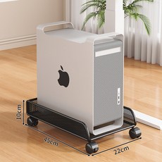 電腦主機托架 附輪可移動 桌面收納架, 黑色小號單層 - 密網款, 1個