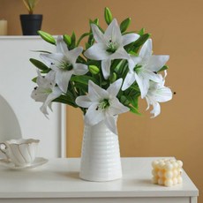 사계절 인테리어 조화 실내 꾸미기 셀프 홈 스타일링 조화, 1개, christmas SIS-457 백합꽃_02.옐로