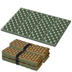 FOCHIER F 캠핑용 폼 시트 매트 접이식 팻 쿠션 방수 IXPE 패드 야외 캠핑 경기장 배낭 여행 하이킹 피크닉 관람석용 그린 2팩 248075, 그린-4팩