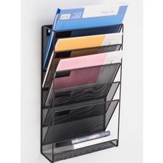 진열대 신문 브로셔 팜플렛 책장 홍보물 책꽂이 평평한 8단, 1단, 블랙 체크