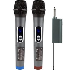 더씽 무선 마이크 2p + 수신기 세트, M900HA, 적색 + 청색