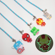 야광 히어로 야광 캐릭터 이니셜 마스크 스트랩